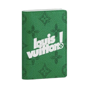 Louis Vuitton Exclamation Mark Green White Monogram Logo Pocket Organizer Wallet